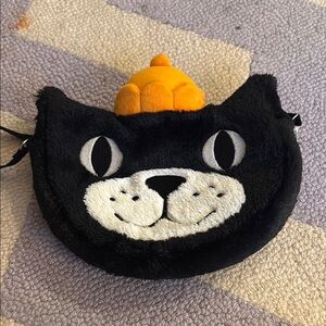 Black Cat Plush Crossbody Bag